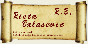 Rista Balašević vizit kartica